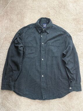 GAP Men's Dark Gray Long-sleeve Work Shirt